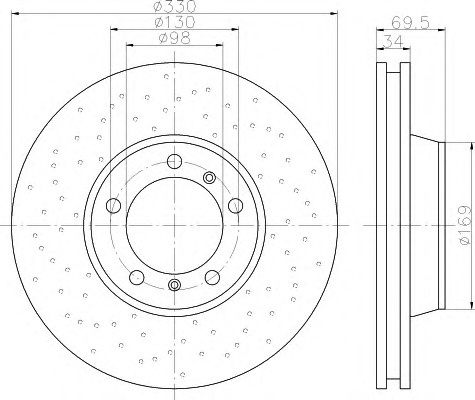 HELLA-PAGID Első féktárcsa 8DD355113-121