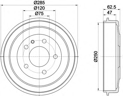 HELLA-PAGID Fékdob 8DT355300-001