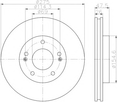 HELLA-PAGID Első féktárcsa 8DD355118-321