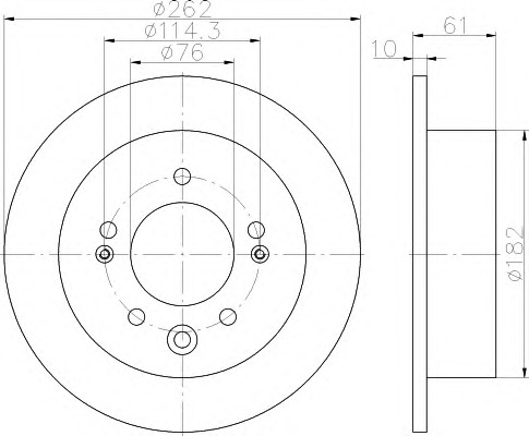 HELLA-PAGID Hátsó féktárcsa 8DD355118-331