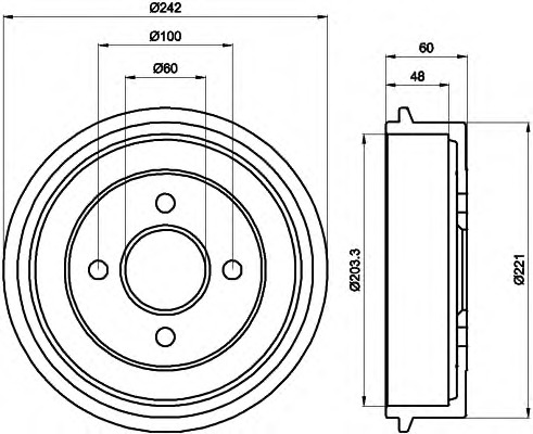 HELLA-PAGID Fékdob 8DT355302-341