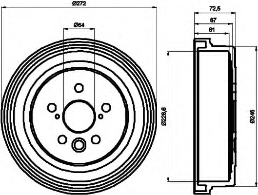 HELLA-PAGID Fékdob 8DT355302-331