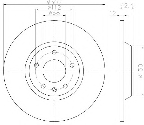 HELLA-PAGID Hátsó féktárcsa 8DD355117-841