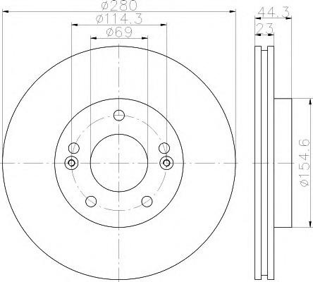 HELLA-PAGID Első féktárcsa 8DD355118-381