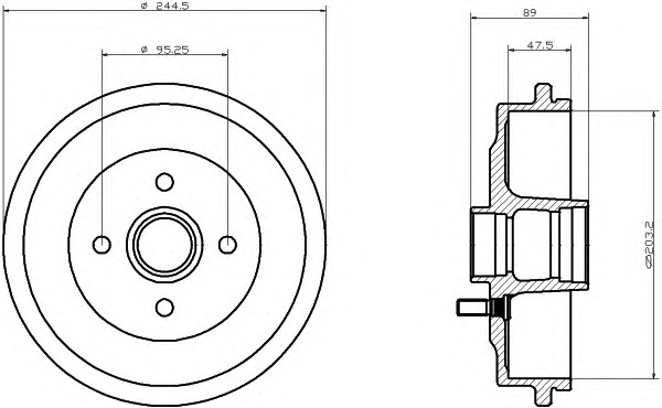 HELLA-PAGID Fékdob 8DT355302-031