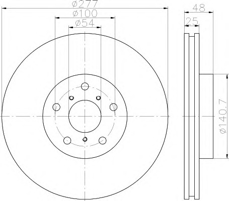 HELLA-PAGID Első féktárcsa 8DD355118-461