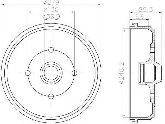 HELLA-PAGID Fékdob 8DT355302-211