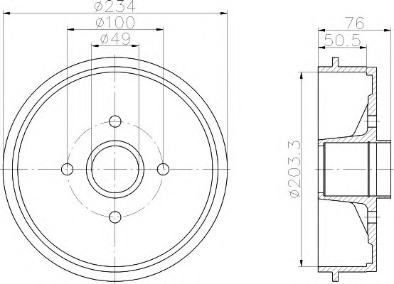 HELLA-PAGID Fékdob 8DT355302-221