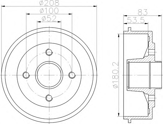 HELLA-PAGID Fékdob 8DT355302-231