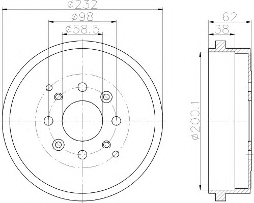 HELLA-PAGID Fékdob 8DT355302-241