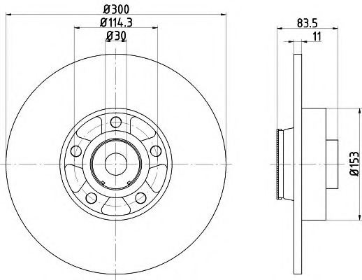 HELLA-PAGID Hátsó féktárcsa 8DD355119-311