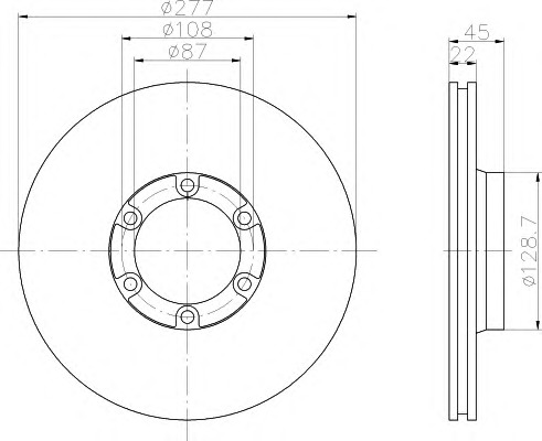 HELLA Első féktárcsa 8DD355120-001