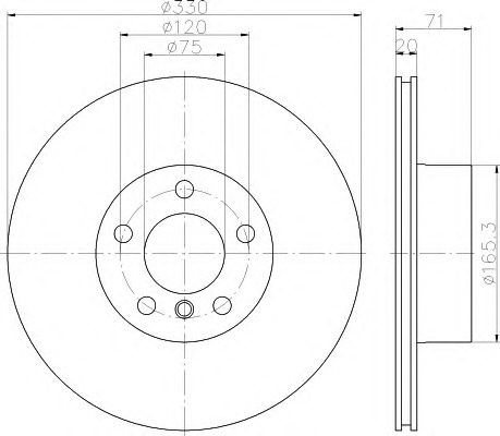 HELLA Féktárcsa, mind 8DD355121-801