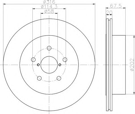 HELLA Féktárcsa, mind 8DD355120-201