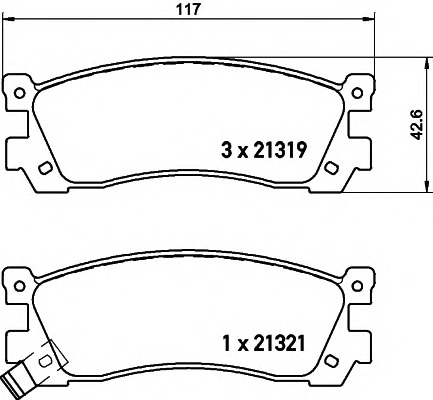 HELLA Fékbetét, mind 8DB355021-171