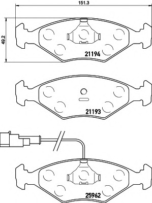 HELLA Fékbetét, mind 8DB355021-201