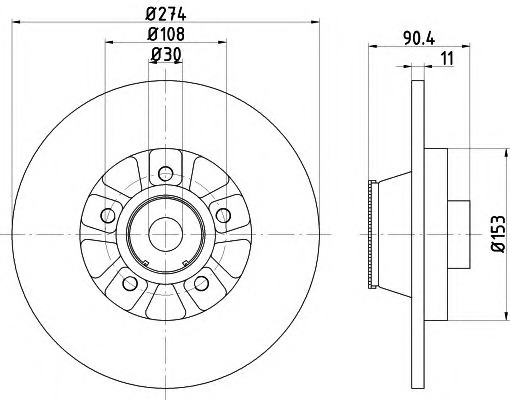 HELLA Féktárcsa, mind 8DD355120-571