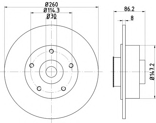 HELLA Féktárcsa+kerékagycsapágy 8DD355120-081