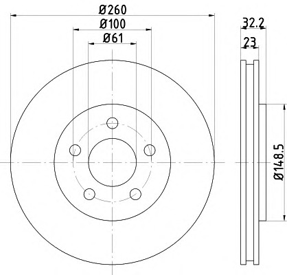 HELLA Első féktárcsa 8DD355122-381