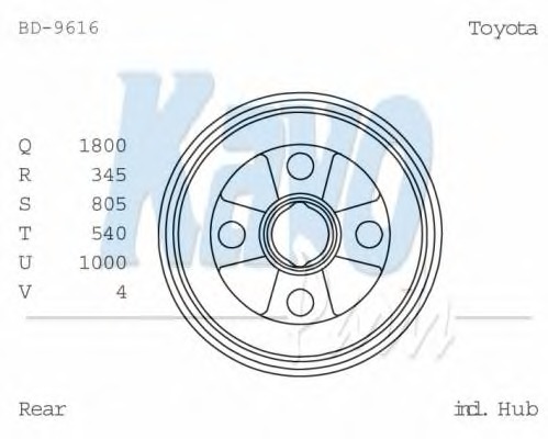 KAVO PARTS Fékdob BD-9616_KP