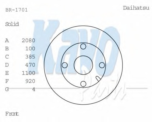 KAVO PARTS Első féktárcsa BR-1701_KP