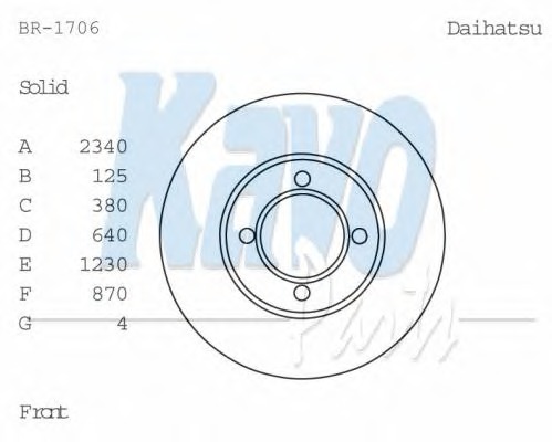 KAVO PARTS Első féktárcsa BR-1706_KP