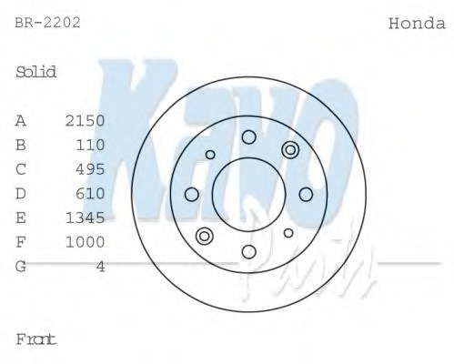 KAVO PARTS Első féktárcsa BR-2202_KP