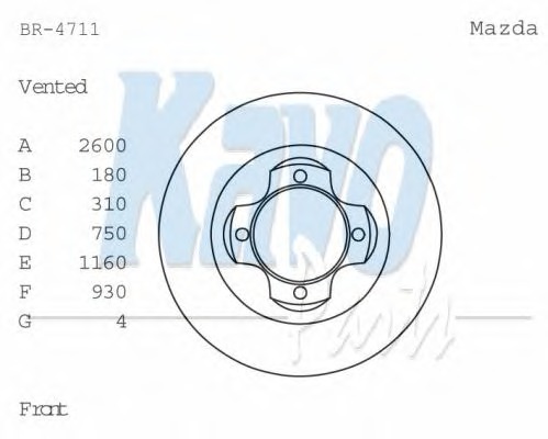 KAVO PARTS Első féktárcsa BR-4711_KP