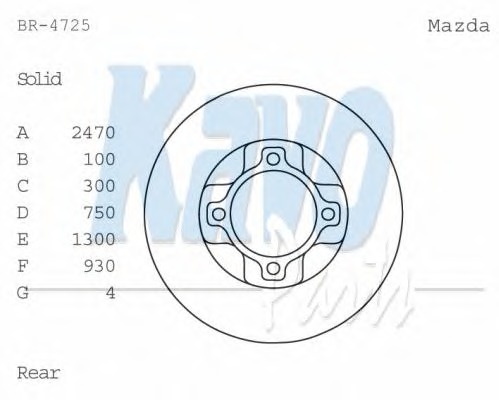 KAVO PARTS Féktárcsa, mind BR-4725_KP