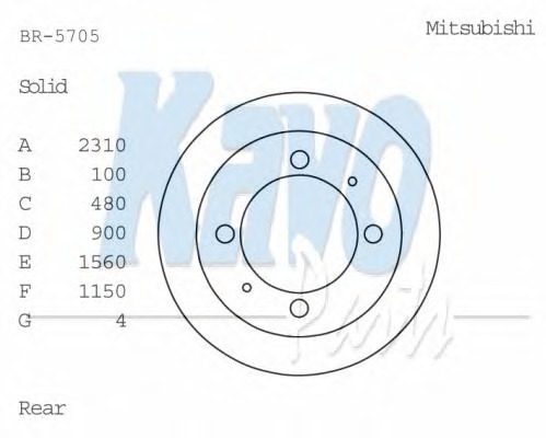 KAVO PARTS Hátsó féktárcsa BR-5705_KP