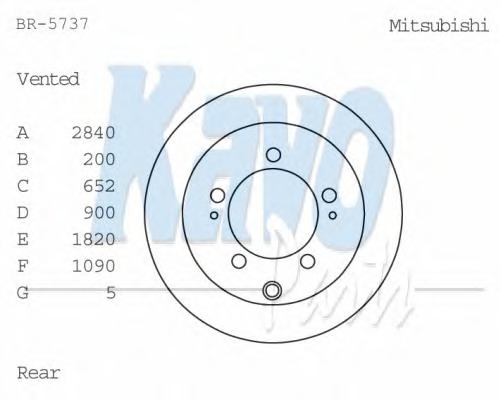 KAVO PARTS Féktárcsa, mind BR-5737_KP