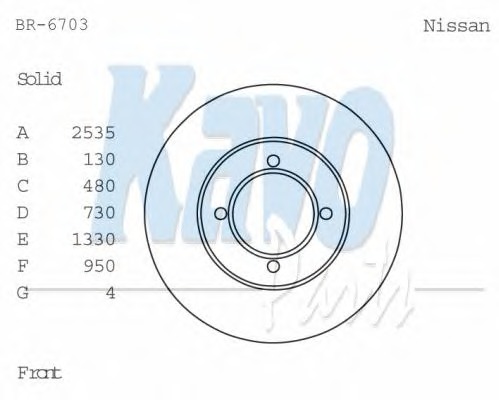 KAVO PARTS Féktárcsa, mind BR-6703_KP