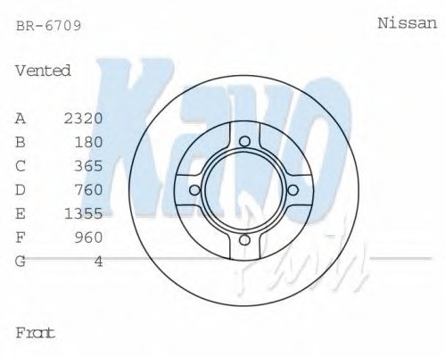 KAVO PARTS Féktárcsa, mind BR-6709_KP