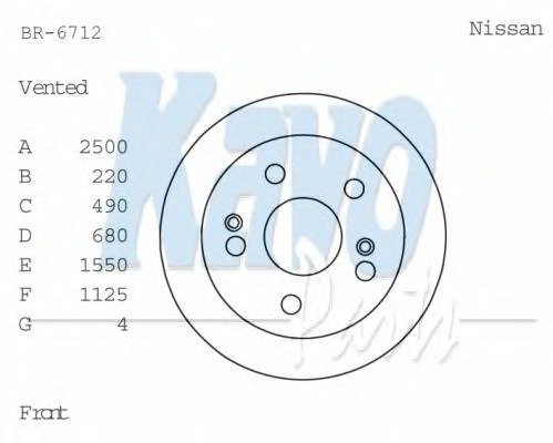 KAVO PARTS Első féktárcsa BR-6712_KP