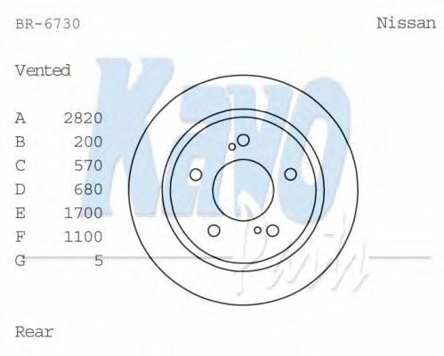 KAVO PARTS Hátsó féktárcsa BR-6730_KP