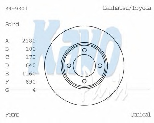 KAVO PARTS Féktárcsa, mind BR-9301_KP