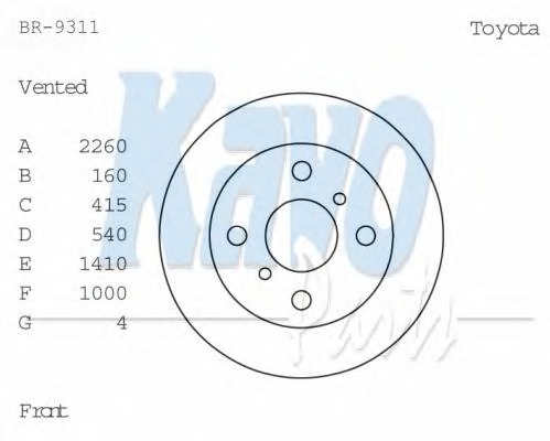 KAVO PARTS Féktárcsa, mind BR-9311_KP