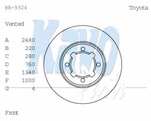 KAVO PARTS Első féktárcsa BR-9324_KP