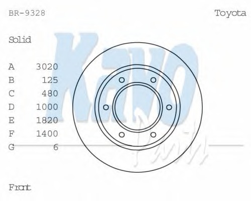 KAVO PARTS Első féktárcsa BR-9328_KP