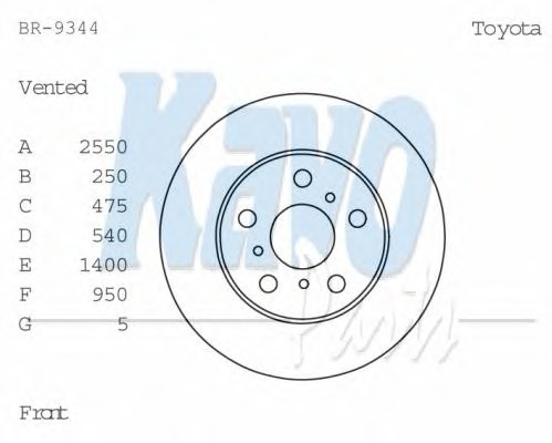 KAVO PARTS Féktárcsa, mind BR-9344_KP