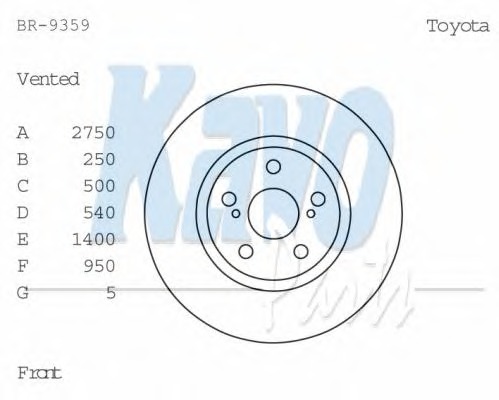 KAVO PARTS Első féktárcsa BR-9359_KP