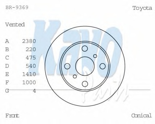 KAVO PARTS Első féktárcsa BR-9369_KP