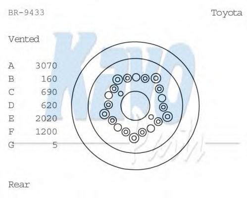 KAVO PARTS Hátsó féktárcsa BR-9433_KP