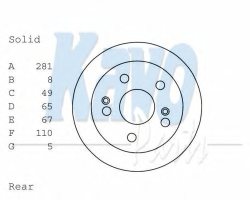 KAVO PARTS Féktárcsa, mind BR-2259_KP