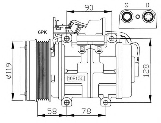 NRF Klímakompresszor 32039G_NRF