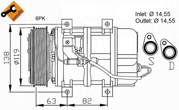 NRF Klímakompresszor 32109G_NRF