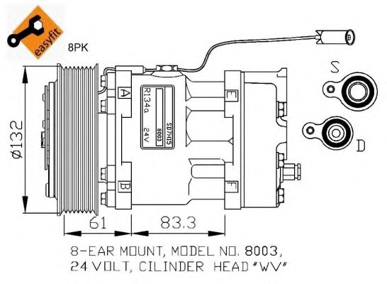 NRF Klímakompresszor 32753G_NRF