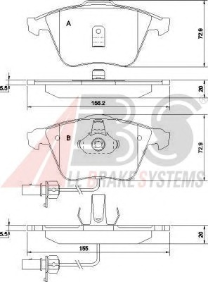 ABS Első fékbetét 37425OE_ABS