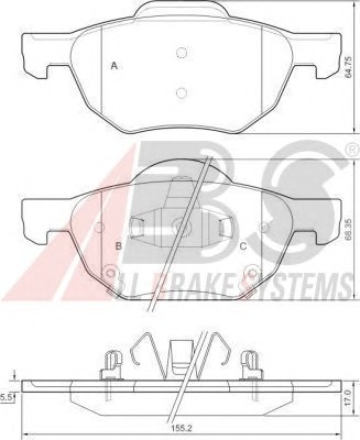 ABS Első fékbetét P28036_ABS