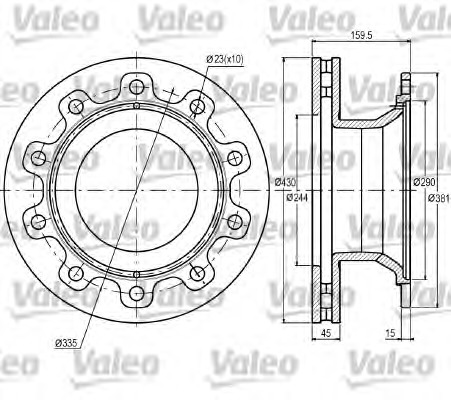 VALEO Első féktárcsa 187057_VALEO